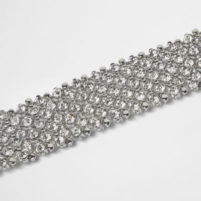 Plus silver crystal embellished bracelet